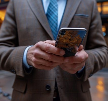 A businessman with a smartphone